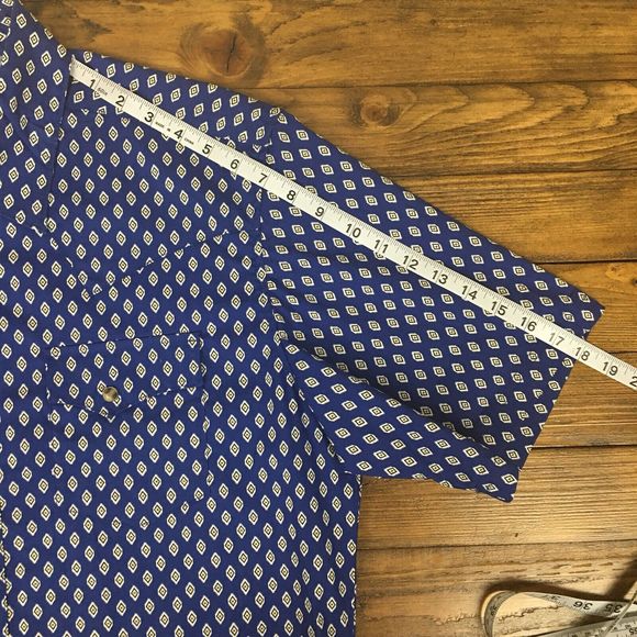 EUC Wrangler Retro Mens Diamond Short Sleeve Pearl Snap Shirt size Large - Picture 10 of 11